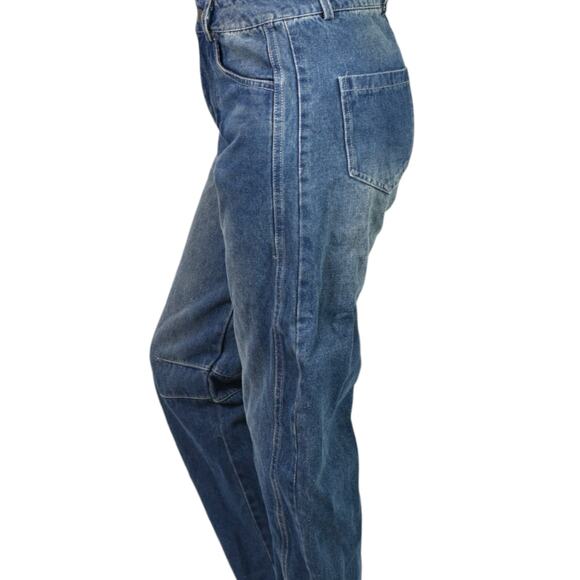 Barrel Leg Jeans Blue Balloon High Waist Medium Wash Baggy Wide Leg Ankle 25 26 - Picture 3 of 14